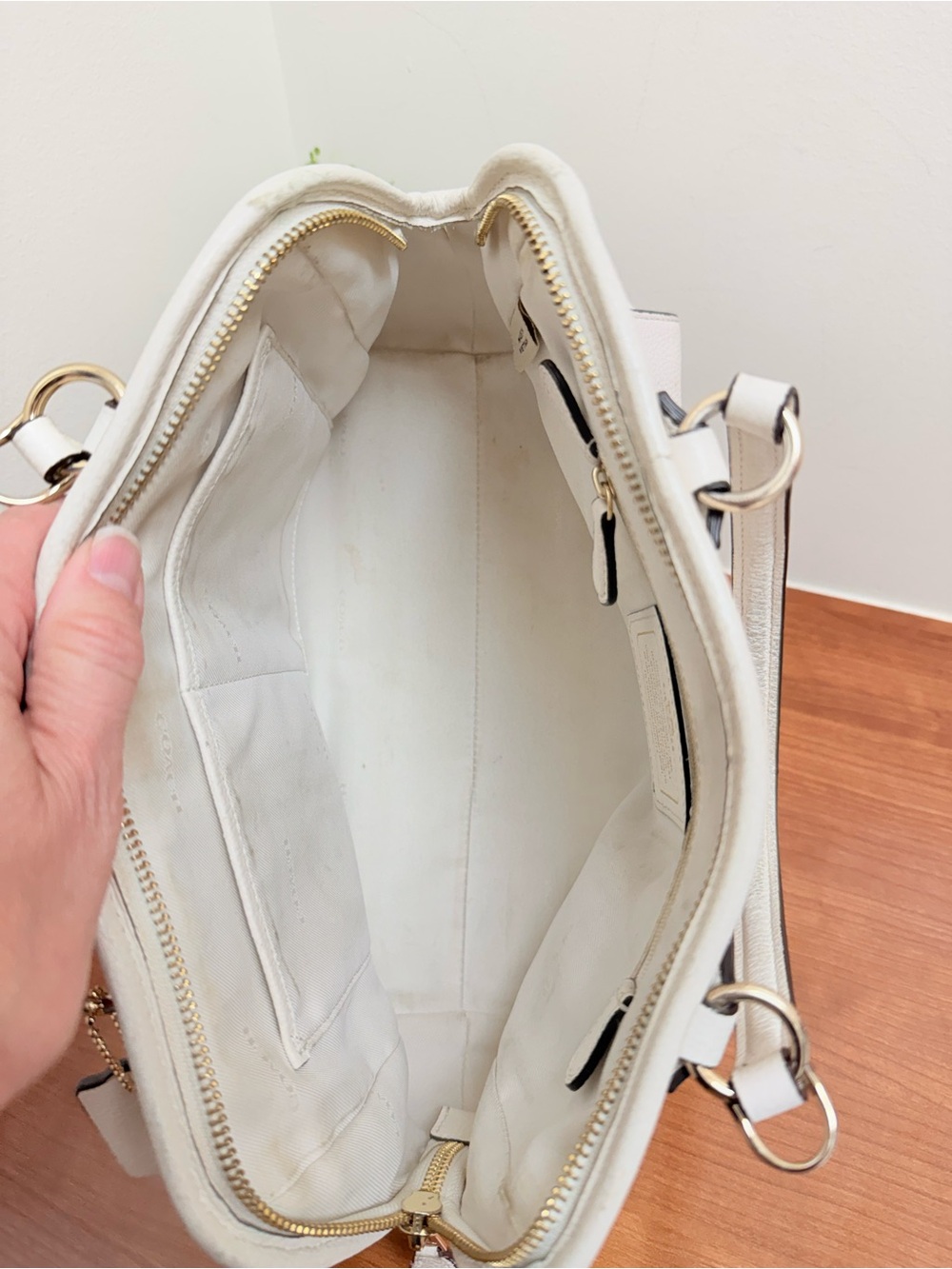 Coach Nolita Pebbled Leather Satchel in Off-White/Cream - Picture 5 of 11
